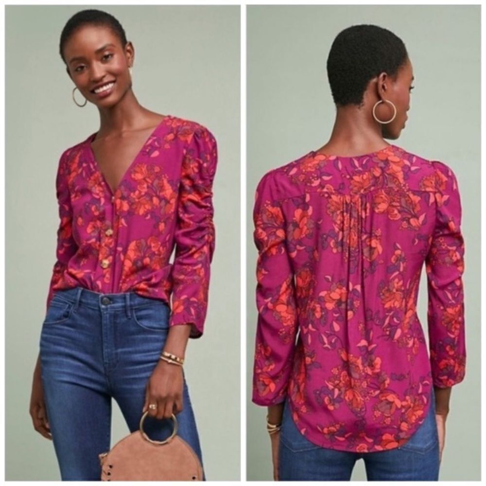 Anthropologie Maeve Jodain floral blouse. Size XS